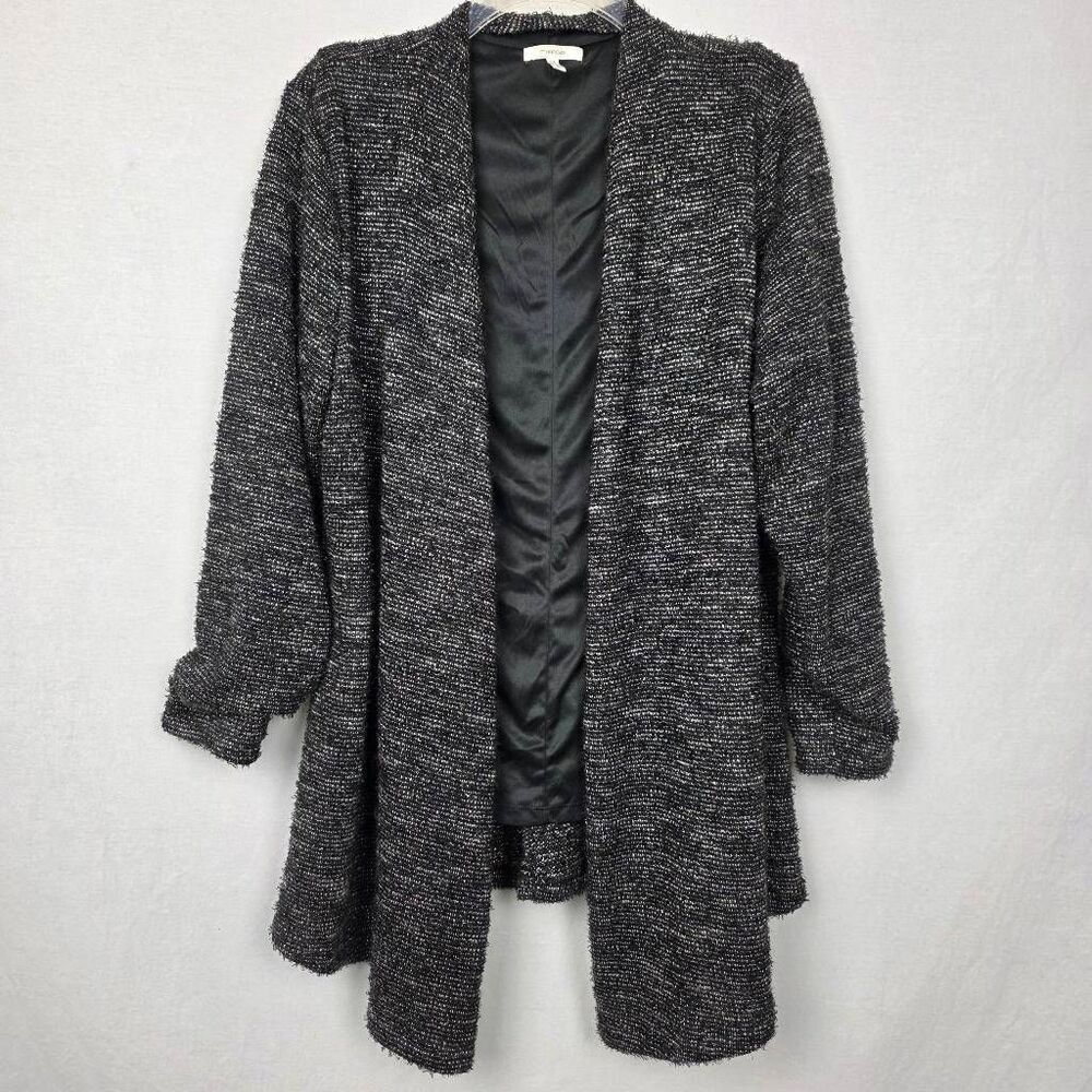 Maurices Boucle Open Front Coatigan Black Gray XL